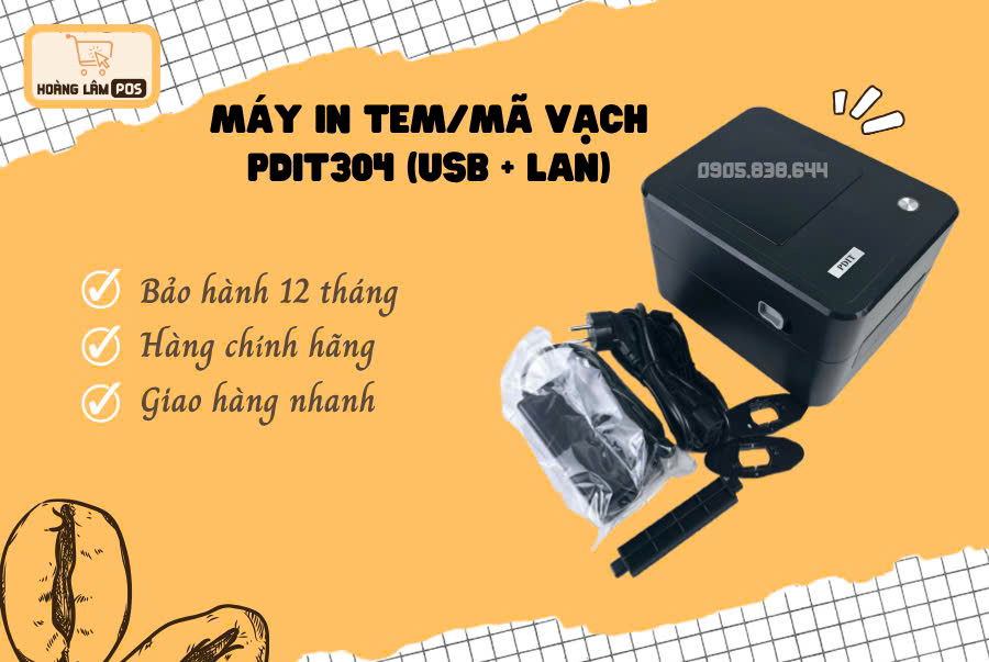 MÁY IN MÃ VẠCH PDIT 304 – IN NHANH, BỀN BỈ, CHUYÊN NGHIỆP CHO KHO & BÁN HÀNG