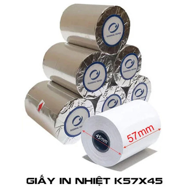 Giấy in nhiệt 57x45mm (100 cuộn)
